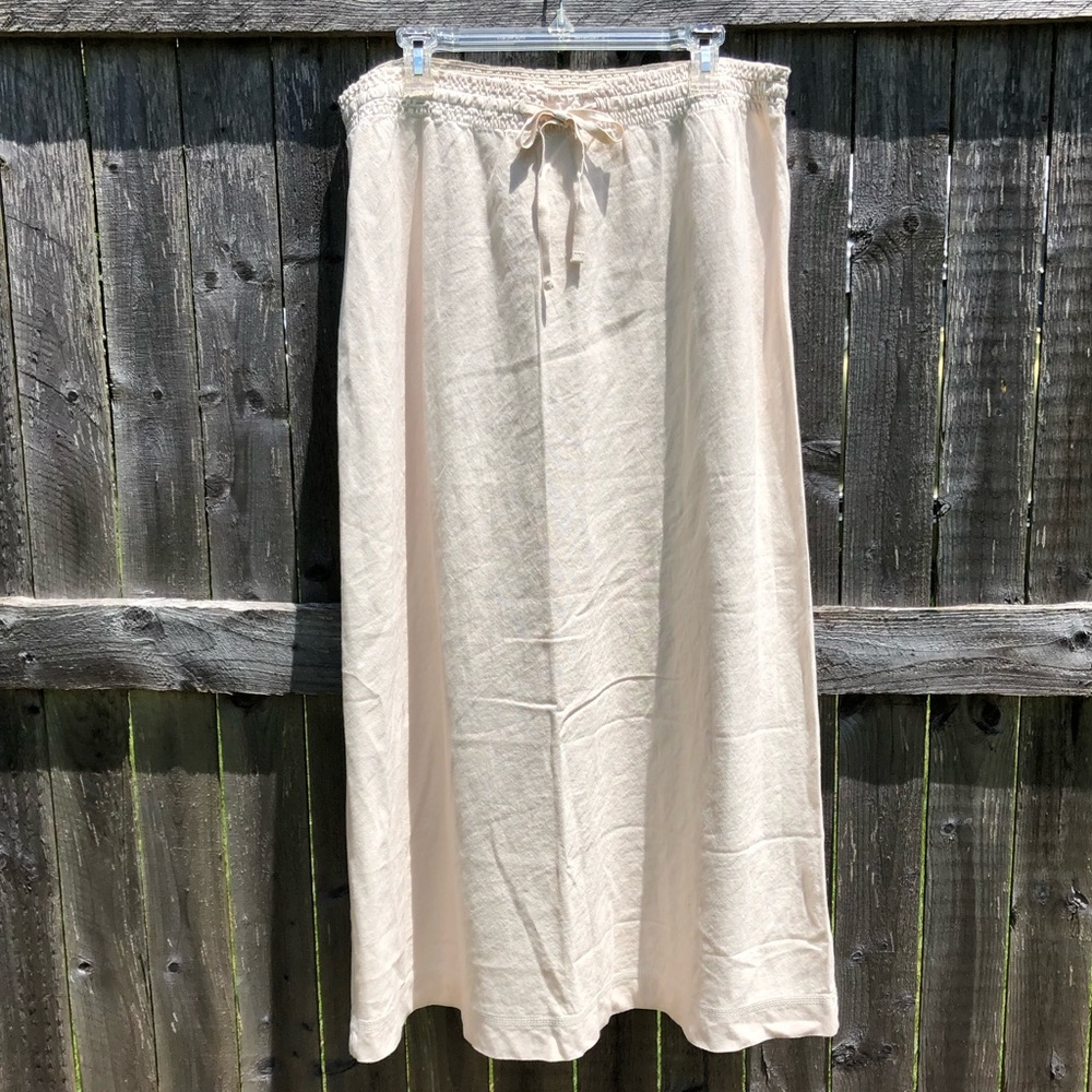 Eddie Bauer Beige Linen Maxi Skirt XL NWOT